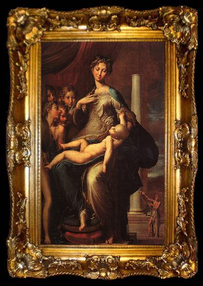 framed  Girolamo Parmigianino The Madonna with the Long Neck, ta009-2
